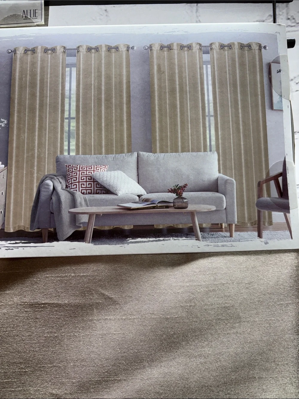 4-Piece Window Panel Set in Beige